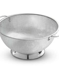 5 Quart Stainless Steel Colander With Handle For Beastly Fast Draining Fine Micro Perforations, ideal for pasta and vegetables