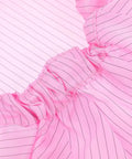 Close-up of the pink fabric and stitching details of the Hella Breathable Anti Static Mesh Work Cap Pink Dustproof Protective Hat.
