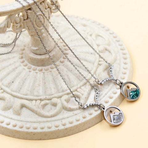 Faith Boost Mustard Seed Pendant Necklace For Women With V Shaped Stainless Steel Design And Cubic Zirconia Accents Displayed