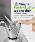 Close-up of a hand using push-button on Wall Mounted Water Drinking Fountain For Indoor And Outdoor Use A Heavy Duty Commercial Hydration Station Built For Schools Parks Courts And More Stainless Steel.