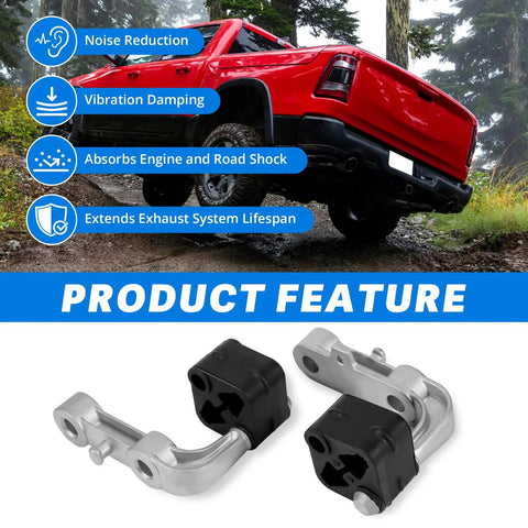 Rear Exhaust Bracket Muffler Support Rubber Isolator Hanger Assembly Set For Ram 1500 2019 To 2025 3.0L 5.7L 6.2L Left And Right 4 Pack