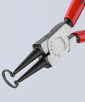 Close-up of internal straight pliers for bore holes from Circlip Snap Ring Pliers Set 4 Piece In Pouch in red handle