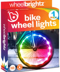 RGB LED Bike Wheel Lights For Night Rides 1 Pack lit safe glow on bike wheel rim in packaging