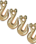 Three Eighths Inch Clevis Grab Hooks Four Pack Heavy Duty Chain Hooks for Three Eighths Inch Grade 70 Chain Forged Alloy Steel