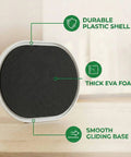 Extra Large Furniture Sliders For Carpet And Hardwood Floors 9.5 Inch Heavy Duty Reusable Moving Pads detail of foam and shell