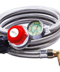 6 Ft Propane Adapter Hose With 0 To 30 Psi Regulator And 0 To 60 Psi Gauge For Type 1 QCC1 Universal Fit For Blackstone Griddles