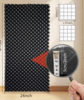 Game Changer 4 Pack Sound Proof Foam Panels 48X24X2 Acoustic Egg Crate Wall Tiles displayed with measurements in a studio setting.