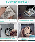 Installation steps for Replacement Bathroom Fan Motor Assembly For Broan Exhaust Fans Fits 50 CFM 663 688 Series.