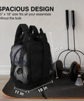 Heavy Duty Mesh Gear Bag With Adjustable Backpack Straps Three Compartments And Quick Access Pockets For Sports