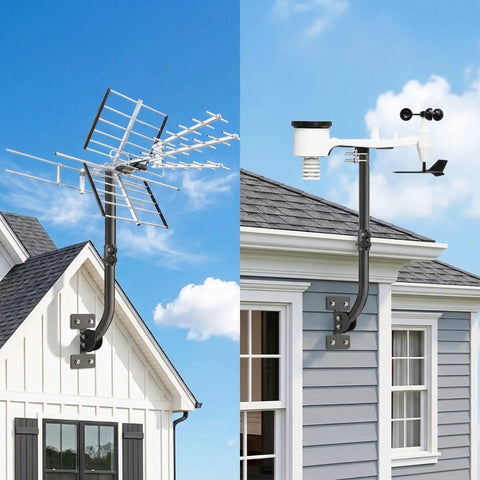 Heavy Duty Antenna Mount Pole For Outdoor Use With 180 Degree Pivot Base 1 Inch Diameter And 19.5 To 28 Inch Adjustable Length
