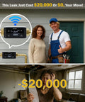 Smart Water Shutoff Valve With Three Leak Sensors And Ultrasonic Detection, WiFi App Enabled Flow Meter, Pressure Plus Flow Monitor, Round The Clock Usage Reports, Three Quarter Inch And One Inch Connections, Ultra Reliable Home Leak Protection installed on home pipes