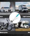 DURATECH seal puller with blue handle; center close-up amid a collage of cars, light trucks, motorcycles, and RVs.
