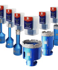 Go To Diamond Core Drill Bit Set For Porcelain Tile Ceramic Marble Granite With Five Eighths Eleven Thread, 10mm Diamond Height