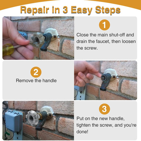 Step-by-step guide using 2 Pack Heavy Duty Outdoor Faucet Handle Repair Kit For RK 14 17MH Replacement Handle For Woodford 14 And 17 Wall Faucets