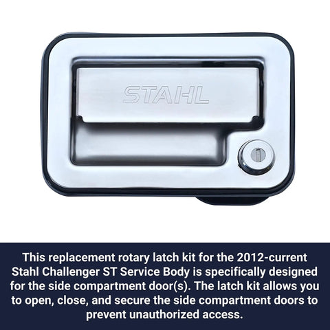 Replacement Rotary Latch Kit And Handle For Challenger ST Service Body Side Compartment Doors 2012 To Current Stainless Steel
