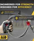Heavy Duty Garage Door Torsion Spring Drum Cable Kit for 7 Foot Doors, Steel Wire Cable Assembly in hand with industrial glove