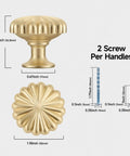 Gold Cabinet Knobs 10 Pack For Kitchen Cabinets And Dresser Drawers, Zinc Alloy Brushed Brass Hardware Pulls Vintage Floral Design