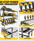Beefy 3 Layer Power Tool Organizer Wall Mount With Seven Cordless Drill Holders Heavy Duty Tool Rack Holds Up To 160 Lbs