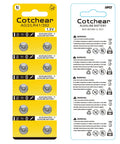 Top Shelf Ag3 Lr41 Battery 10 Pack 1.5v Alkaline Button Cells in yellow packaging for reliable power in tiny electronics.