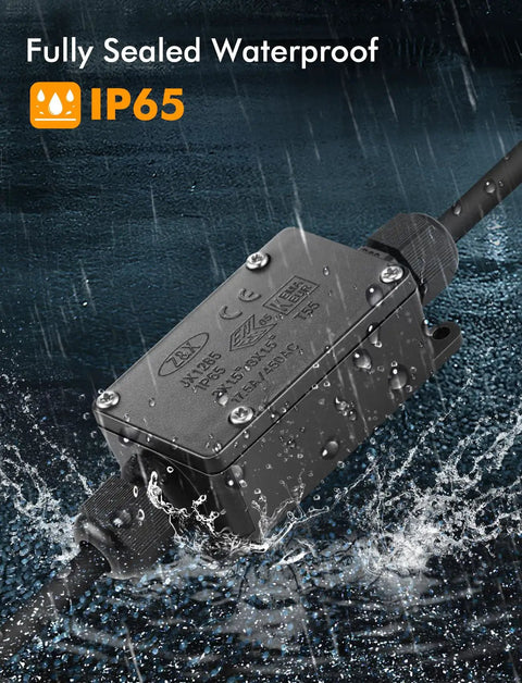 Outdoor Waterproof 2 Way PG9 Electrical Junction Box For Underground Cable Lines And Wires Pro Grade Protection And Easy Install IP65 Rated Weatherproof Connector Box For Horizontal Or Vertical Mount Underground