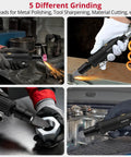 Heavy Duty 25000Rpm Straight Air Die Grinder Featuring Rear Exhaust Design For Lightning Fast Metal Polishing And Knockout Finish Work Around The Home Shop in use on various metals.