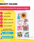 Ultra Clear Sticker Paper For Inkjet Printers 20 Sheets Transparent Glossy Printable Vinyl 8.5 By 11 with colorful stickers