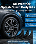Heavy Duty Mud Flaps For Tesla Cybertruck 2024 Through 2026 Premium Splash Guards displayed next to a vehicle wheel.