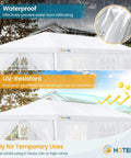 10x30 Ft Outdoor Party Tent With 300 Sq Ft Coverage, waterproof design with 8 removable sidewalls, ideal for various events.