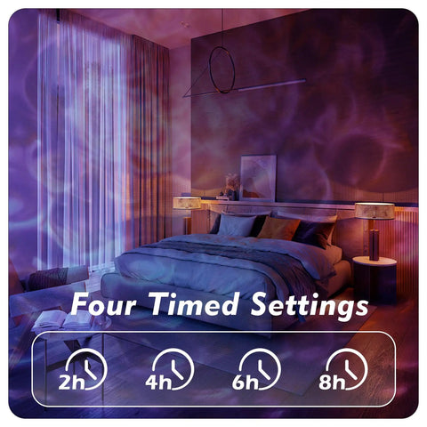 Room with purple water wave effect by Outdoor Christmas Halloween Projector Lights For Yard With 15 Colors Water Wave Ocean Effect
