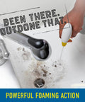 Hella Tough On Stubborn Mold And Mildew Stains Pack Of Two 32 Oz Bleach Free Spray Bottles being used to clean a sink.