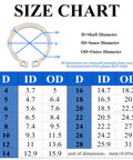 Size chart for 325 Pieces 304 Stainless Steel External C Clips Circlips Retaining Snap Ring Assortment Set For Shafts Cylinders Valves Machinery And DIY Enthusiasts Pro Grade Outdoor Projects, showing dimensions for 4mm to 28mm sizes.