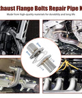 Top Shelf 2.25 Inch Exhaust Flange Pipe 2 Bolt Slotted Flange Stainless Steel Quick Fix Repair Kit with bolts and gasket.