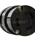 Tough As Nails Heavy Duty 100 Ft Extension Cable 8 Awg Nema L5 30 Plug 40 Amp Power Cord end view showing twist lock design