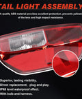 Nissan Frontier Tail Lights With Bulbs Left And Right Direct Replacement 2005 2021 plug and play rear lamp close-up view.