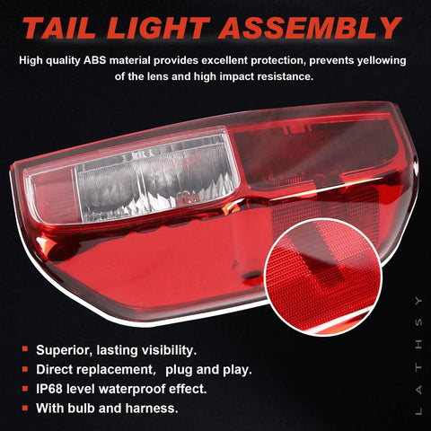 Nissan Frontier Tail Lights With Bulbs Left And Right Direct Replacement 2005 2021 plug and play rear lamp close-up view.