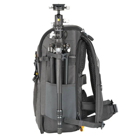 Side view of Alta Sky 62 Camera Backpack For 200 To 600mm Telephoto On DSLR Or Full Frame Mirrorless showing tripod attachment