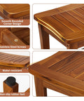 20 Inch Teak Shower Bench Waterproof Wooden Chair For Indoor Use With Shelf Non Slip Bath Stool, corner and features.