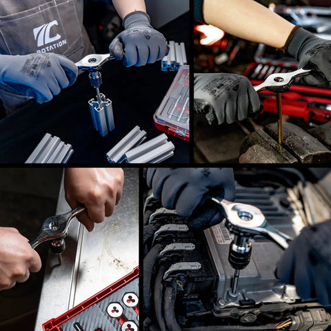 Professional 39 Piece Metric Tap And Die Set With Double Layer Storage Case In Use By Mechanic Demonstrating Various Applications