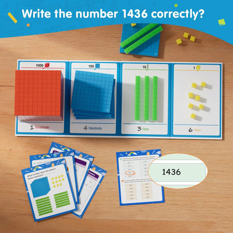 Base Ten Blocks With Place Value Chart Math Manipulatives For Kids Counting Blocks To Help Teach Easy Peasy Elementary Math