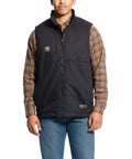 Man wearing Washed DuraCanvas Insulated Vest With ToughMax DuraStretch For All Day Comfort Zoned Cool Climate Insulation 3X Large Tall