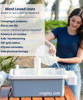 Real Deal Portable Sink With Genuine Running Water For Camping Van Life Outdoor Vendor Booths And Home Remodels Zero Hassle Setup Instant Sink Action Smooth On The Fly Hygiene Station in use outdoors.
