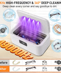 Ultrasonic Jewelry Cleaner Pro 28oz 800ml 49KHz Deep Clean for Jewelry Dentures Retainers Glasses Rings Watches and Straps with open lid