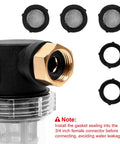 Inline Garden Hose Filter Set For Pressure Washer Inlet Water With 100 Mesh And 40 Mesh Screens, 3/4 Inch Thread Detail