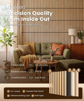 Heavy Duty Peel And Stick Acoustic Wall Tiles 12 Pack Sound Absorbing Panels 12 X 12 Inch High Density Poly Fiber in stylish living room.
