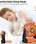 Portable USB Camping Fan With 20000mAh Battery Cordless Rechargeable Personal Fan With LED Light for Quiet Sleep Mode