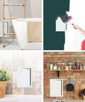 10 X 14 Inch White Steel Drywall Access Panel With Slick 145 Degree Swing Door Hidden Wire Cover For Plumbing And Electrical Upgrades No Sweat Install Rock Solid Frame shown in various home settings.