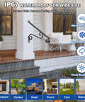 Heavy Duty Wall Mounted Outdoor Stair Handrails Sized Perfect For One To Two Steps Sleek Wrought Art Grab Rail with IP67 waterproof feature.