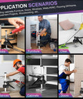 BOTUDA 2-pack 12-inch labor-saving arm jack lifting tool; black metal clamp shown lifting cabinets, furniture, and doors.