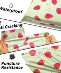 Hands stretching and demonstrating Strawberry Print 12x15.5 Inch Poly Mailers Pack Of 50 Self Sealing Waterproof And Tear Resistant Shipping Bags For Small Business Easy Zip Closure Lightweight Durable Packaging For Ecommerce Shipments
