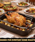 Stainless Steel Roasting Rack For 9x13 Inch Pan With V Shaped Design Adjustable Turkey Rack Keeps Food Elevated For Better Airflow
